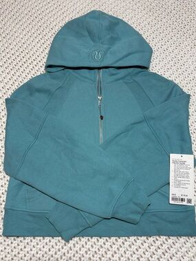 lululemon tidal teal scuba oversized half zip hoodie size xs/s